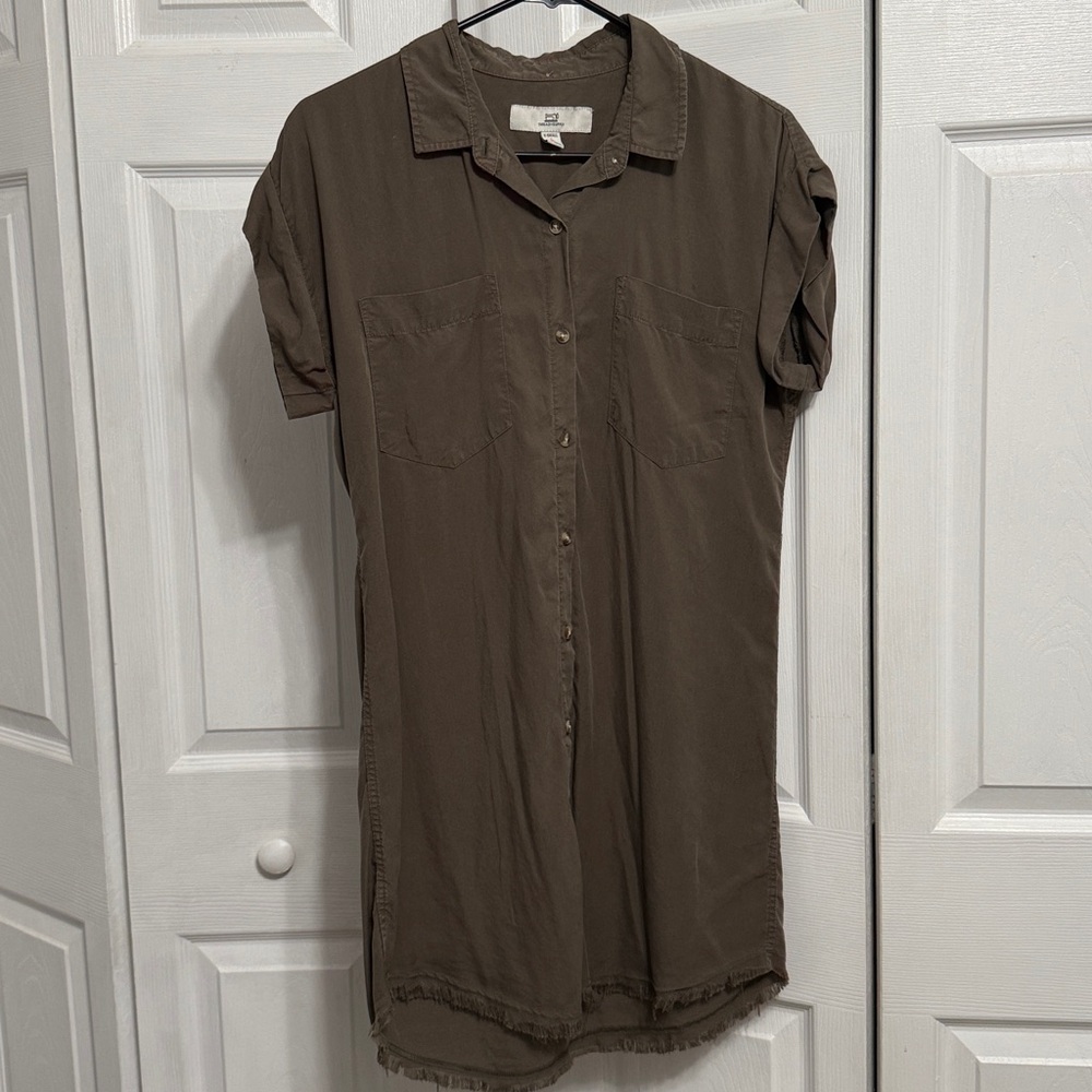 Thread + Supply Olive Shirt Dress